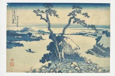 El lago Suwa, en la provincia de Shinshū, de la serie «Las 36 vistas del monte Fuji»