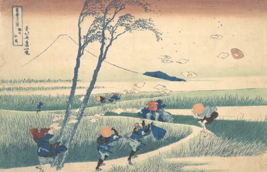 Ejiri en la provincia de Suruga Sunshu Ejiri, de la serie Treinta y seis vistas del Monte..., ca. 1830-32