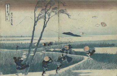 Ejiri en la provincia de Suruga de la serie Treinta y Seis Vistas del Monte Fuji, c. 1830