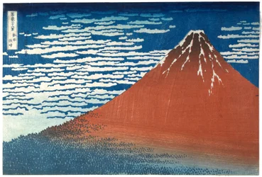 «Viento suave, cielo despejado», de la serie «Las treinta y seis vistas del monte Fuji»