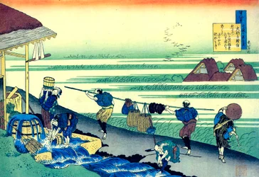 De la serie Cien poemas de cien poetas: Minamoto no Tsunenobu, c1830