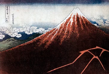 Fuji sobre el rayo, c. 1823