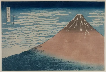 Fuji en clima despejado de la serie Treinta y seis vistas del Monte Fuji, principios de 1830s