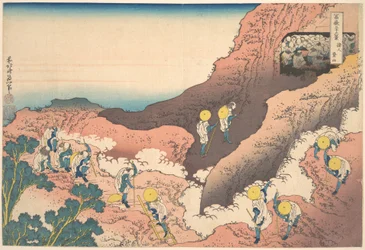Grupos de alpinistas (Shojin tozan), de la serie «Las treinta y seis vistas del monte Fuji» (Fugaku sanjūrokkei)