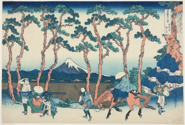 Hodogaya en el Tokaido (Tokaido Hodogaya), de la serie "Treinta y seis vistas del monte Fuji (Fugaku sanjurokkei)"