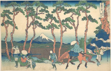 Hodogaya en el Tōkaidō (Tōkaidō Hodogaya), de la serie «Las treinta y seis vistas del monte Fuji» (Fugaku sanjūrokkei)