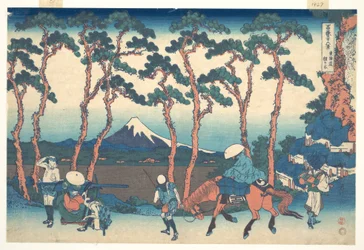 Hodogaya en el Tōkaidō (Tōkaidō Hodogaya), de la serie «Las treinta y seis vistas del monte Fuji» (Fugaku sanjūrokkei)