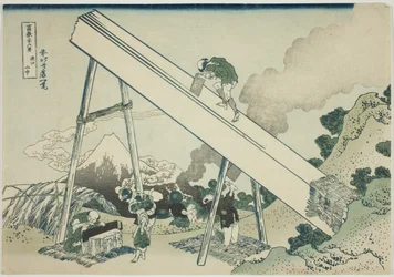 En las montañas de Totomi (Totomi sanchu), de la serie "Treinta y seis vistas del monte Fuji (Fugaku sanjurokkei)"