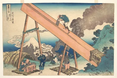 En las montañas de la provincia de Tōtomi (Tōtomi sanchū), de la serie «Las treinta y seis vistas del monte Fuji» (Fugaku sanjūrokkei)
