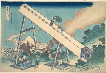 En las montañas de la provincia de Tōtomi (Tōtomi sanchū), de la serie «Las treinta y seis vistas del monte Fuji» (Fugaku sanjūrokkei)