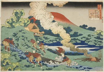 Kakinomoto Hitomaro de la serie Cien Poemas Explicados por la Nodriza (Hyakunin isshu uba ga etoki)