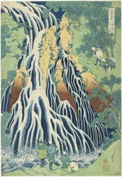 Cascadas Kirifuri cerca del Monte Kurokami en la provincia de Shimotsuke, c. 1833