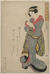 Komachi lava el libro (de la serie Siete episodios elegantes de la vida de la poetisa Ono no Komachi)