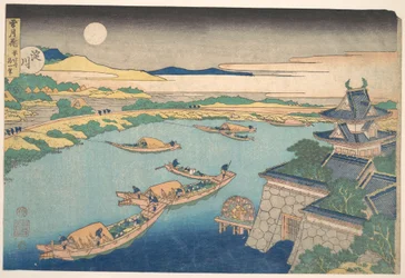 «Luz de luna sobre el río Yodo (Yodogawa)», de la serie «Nieve, luna y flores» (Setsugekka)