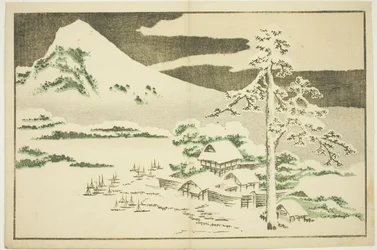 Monte Fuji en Invierno, del Libro de Pinturas Realistas de Hokusai (Hokusai shashin gafu)