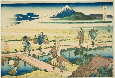 Nakahara en la provincia de Sagami (Soshu Nakahara), de la serie "Treinta y seis vistas del monte Fuji (Fugaku sanjurokkei)"