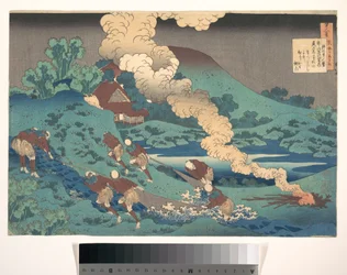 Poema de Kakinomoto Hitomaro, de la colección «Cien poemas explicados por la nodriza» (Hyakunin isshu uba ga etoki)