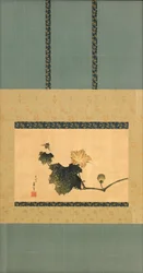 Calabaza y vid y mosca de caballo, período Edo, c.1825