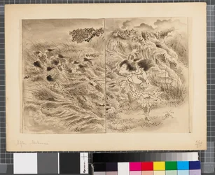 Escenas de la guerra entre Japón y Corea, finales del siglo XVIII-primera mitad del siglo XIX (tinta y aguada sobre papel)
