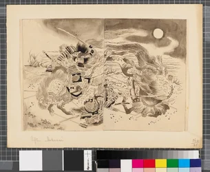 Escenas de la guerra entre Japón y Corea, finales del siglo XVIII-primera mitad del siglo XIX (tinta y aguada sobre papel)