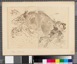 Escenas de la guerra entre Japón y Corea, finales del siglo XVIII-primera mitad del siglo XIX (tinta y aguada sobre papel)