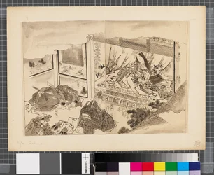 Escenas de la guerra entre Japón y Corea, finales del siglo XVIII-primera mitad del siglo XIX (tinta y aguada sobre papel)