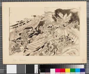 Escenas de la guerra entre Japón y Corea, finales del siglo XVIII-primera mitad del siglo XIX (tinta y aguada sobre papel)