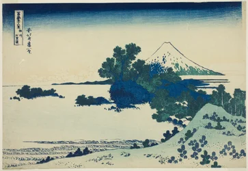 Playa Shichirigahama en la provincia de Sagami (Shoshu Shichirigahama), de la serie "Treinta y seis vistas del monte Fuji (Fugaku sanjurokkei)"