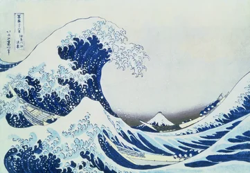 La gran ola frente a Kanagawa, de la serie «36 vistas del monte Fuji» («Fugaku sanjūrokkei»), publicada por Nishimura Eijudō, 1831