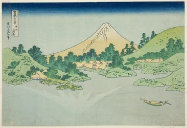 La superficie del agua en Misaka en la provincia de Koshu (Koshu Misaka suimen), de la serie "Treinta y seis vistas del monte Fuji (Fugaku sanjurokkei)"