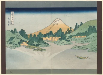 Treinta y seis vistas del Monte Fuji: La superficie del lago Misaka en la provincia de Kai, principios de 1830