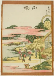 Totsuka, de la serie "Cincuenta y tres estaciones del Tokaido (Tokaido gojusan tsugi)"