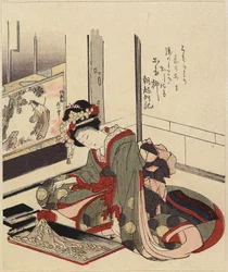 Mujer Arreglando Bonkei, 1820-1834