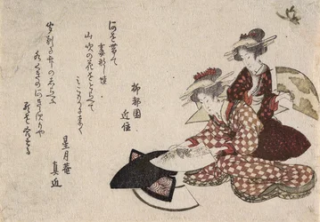 Mujeres pintando abanicos