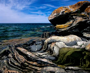 Canadá, Ontario, Georgian Bay, formaciones rocosas costeras