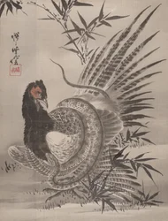 Faisán Atrapado por una Serpiente, ca. 1887