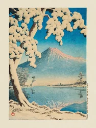 Fuji en la nieve, Tagonoura (1932)