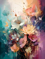 Flores coloridas de estilo pictórico