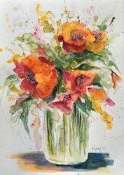 Ramo de amapolas de vivos colores
