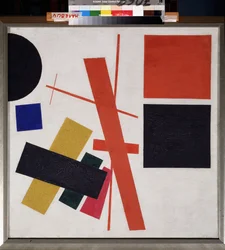Composición abstracta. Pintura de Kasimir Severinovich Malevich (Malevich, Malevic) (1878-1935), óleo sobre lienzo