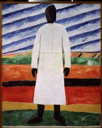 La mujer del granjero de cara negra. Pintura de Kasimir Severinovich Malevich (Malevich, Malevic) (1878-1935), óleo sobre lienzo