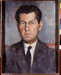 Retrato del hermano del artista. Pintura de Kasimir Severinovich Malevich (Malevich, Malevic) (1878-1935), óleo sobre lienzo