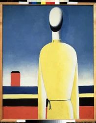 Premonición complicada. Torso con camisa amarilla (Premonición complicada. Torso con camisa amarilla). Pintura de Kasimir Severinovich Malevich (Malevich, Malevic) (1878-1935), óleo sobre lienzo