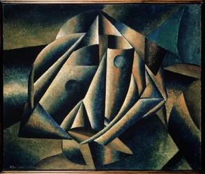 Cabeza de una chica de campo. Pintura de Kasimir Severinovich Malevich (Malevich, Malevic) (1878-1935), óleo sobre lienzo