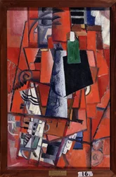 Una mujer al piano (Una mujer al piano). Pintura de Kasimir Severinovich Malevich (Malevich, Malevic) (1878-1935), óleo sobre lienzo