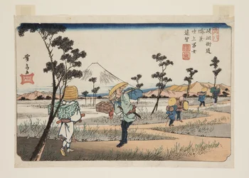 No. 8, Kōnosu: Vista distante del Fuji en Fukiage