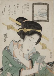 El polvo facial Bien Senjoko, c. 1824