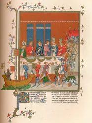 Interludio durante la comida, siglo XIV