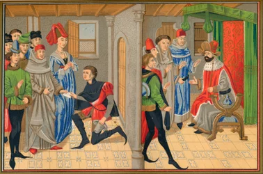 Escena del cuento de Renaud De Montauban, siglo XV, 1849
