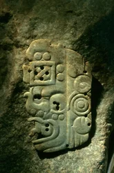 Artifact, jade, Cancuen, Guatemala, Arthur Demarest, Tomas Barrientos, Maya, palace,…, 2004 (photo)
